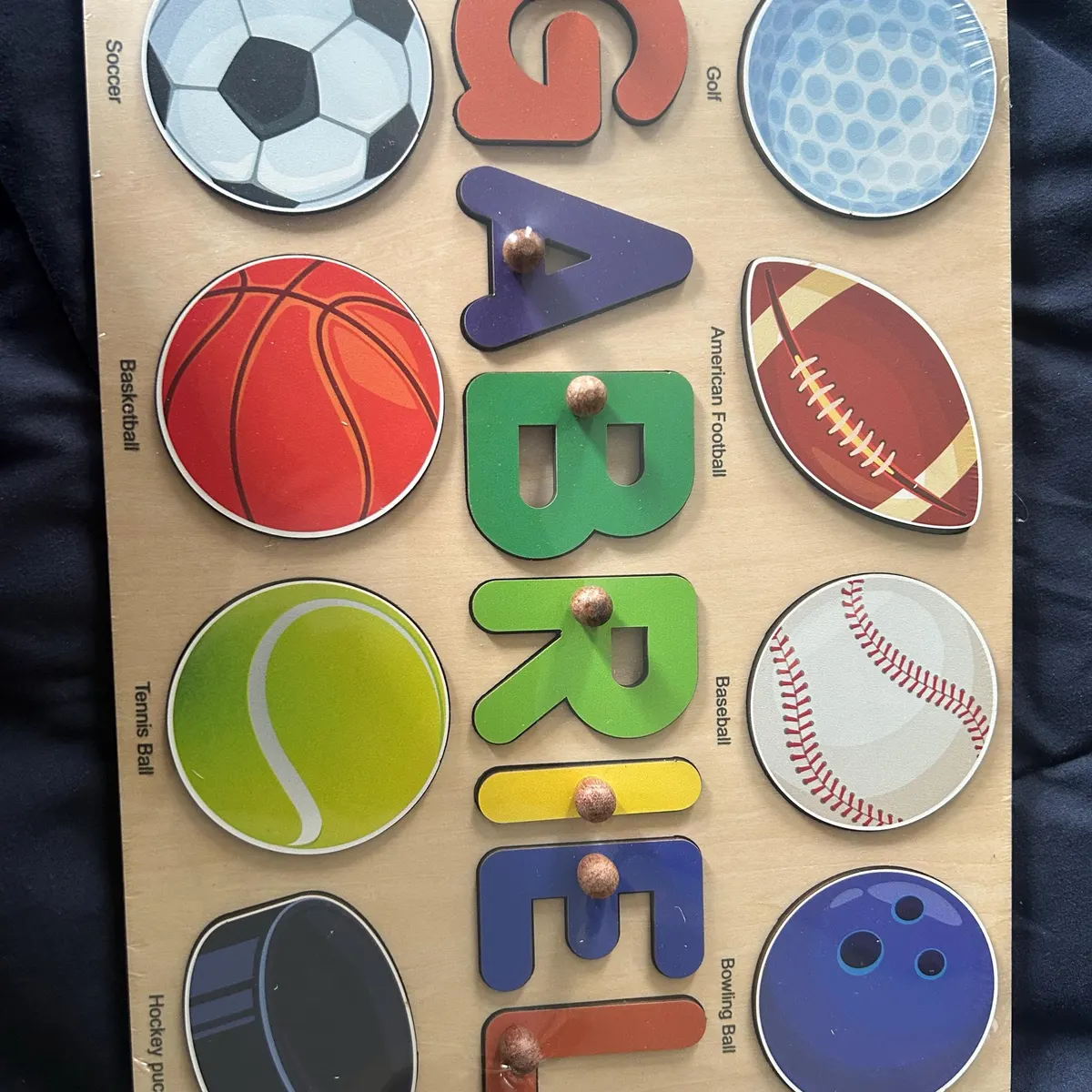 Sports Theme - Wooden Montessori Name Puzzle photo review