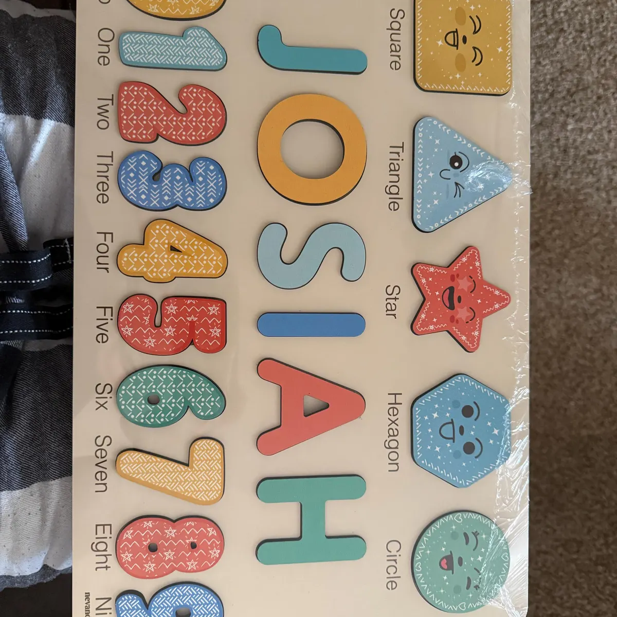 Shapes & Numbers – Wooden Montessori Name Puzzle photo review