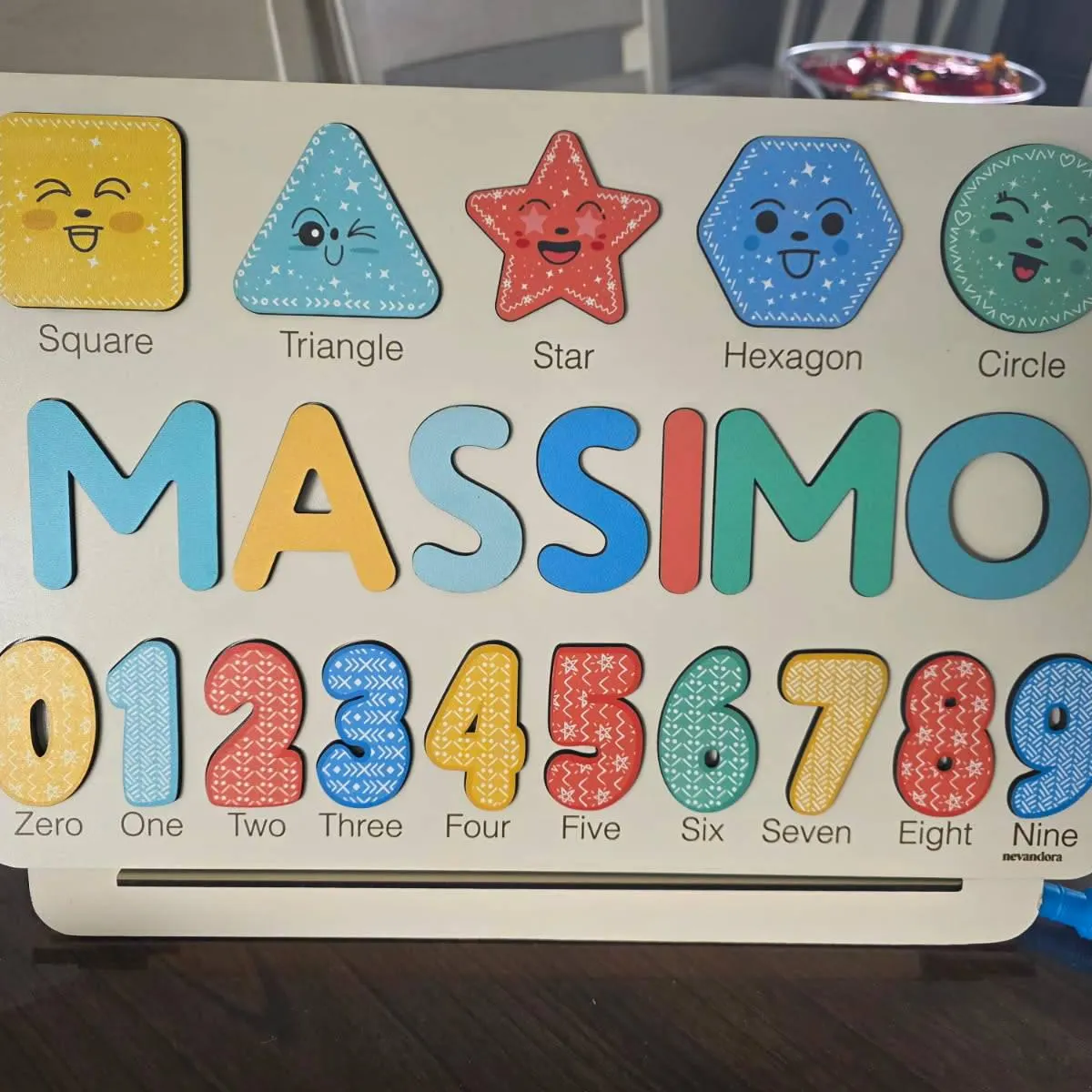 Shapes & Numbers – Wooden Montessori Name Puzzle photo review