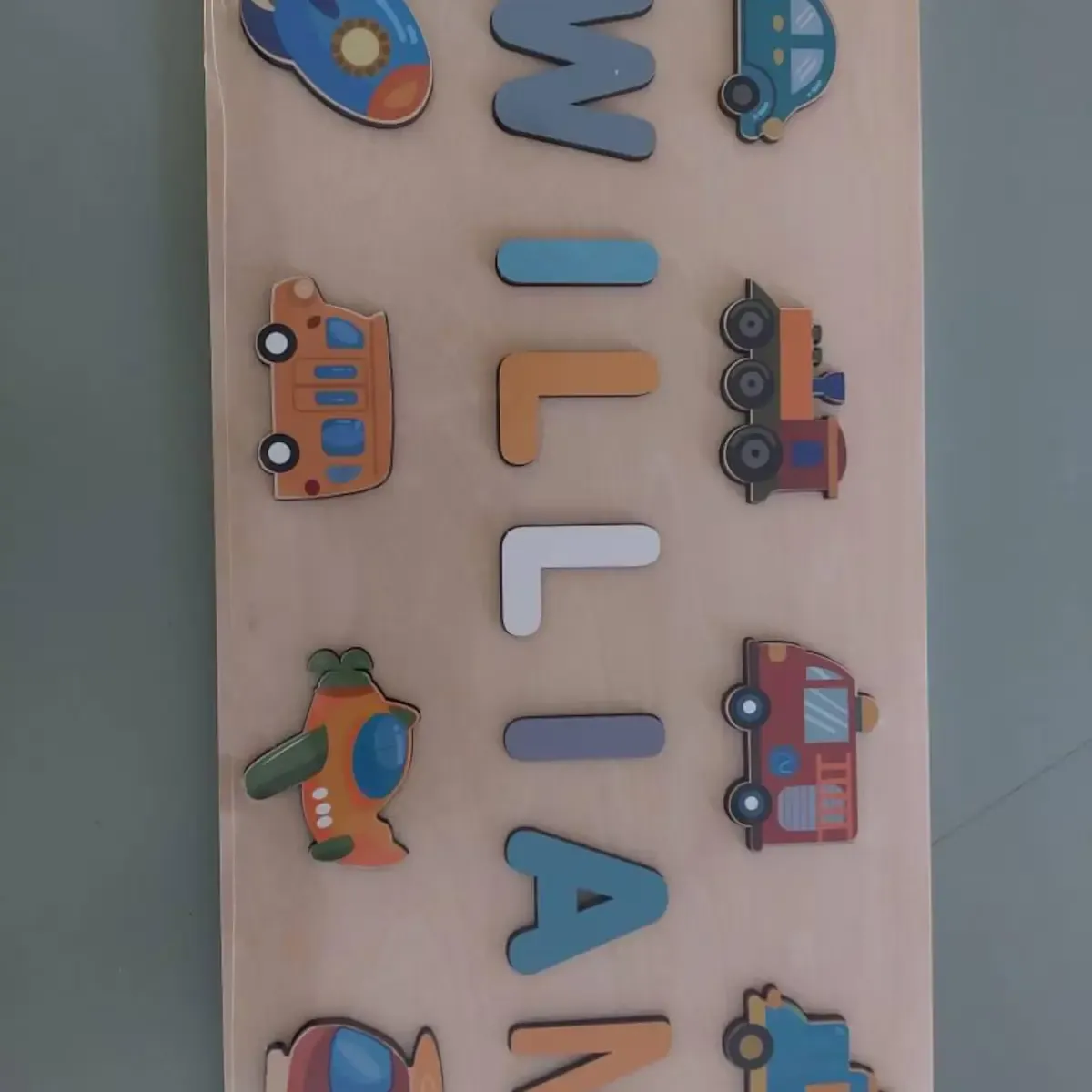 Vehicle Theme - Wooden Montessori Name Puzzle photo review