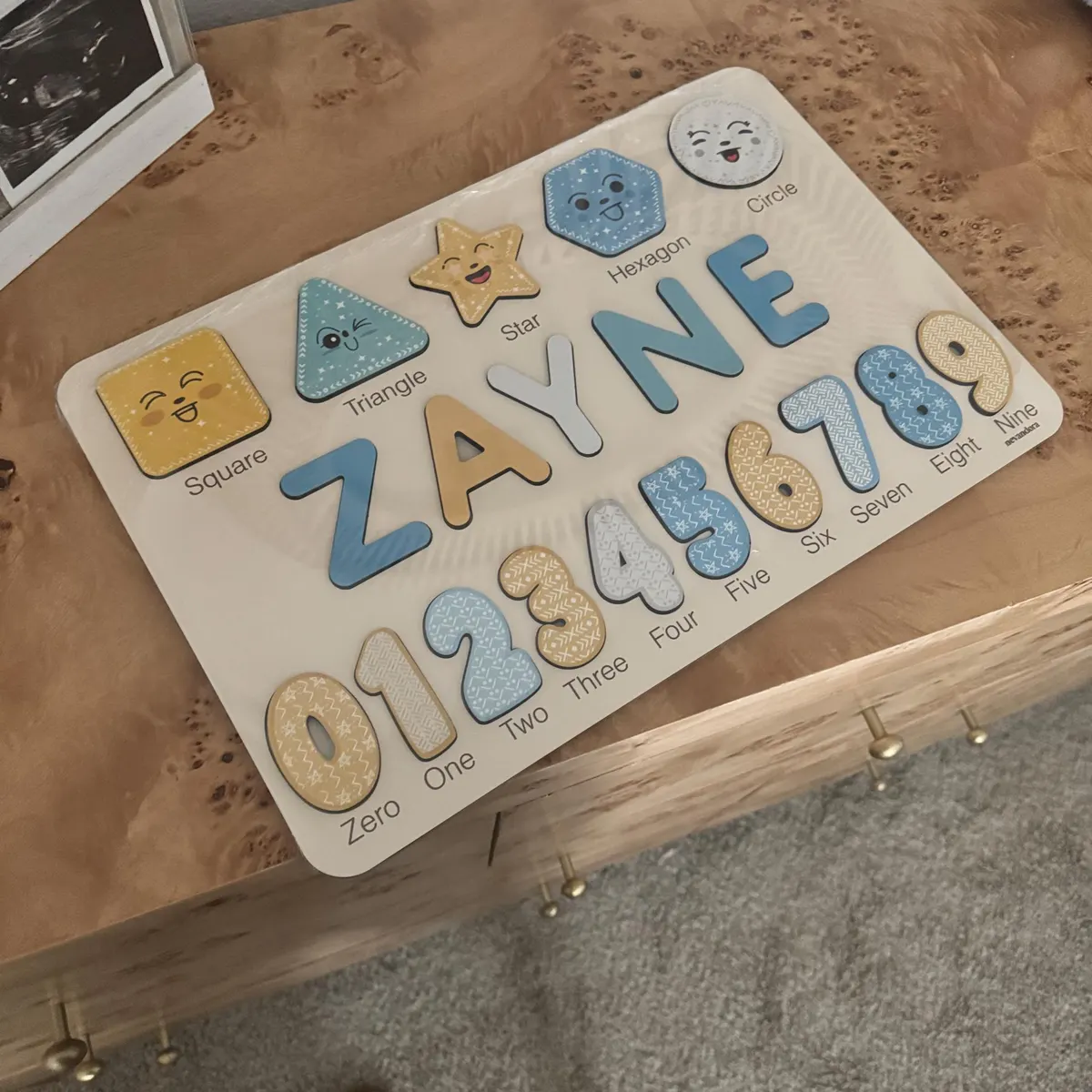 Shapes & Numbers – Wooden Montessori Name Puzzle photo review