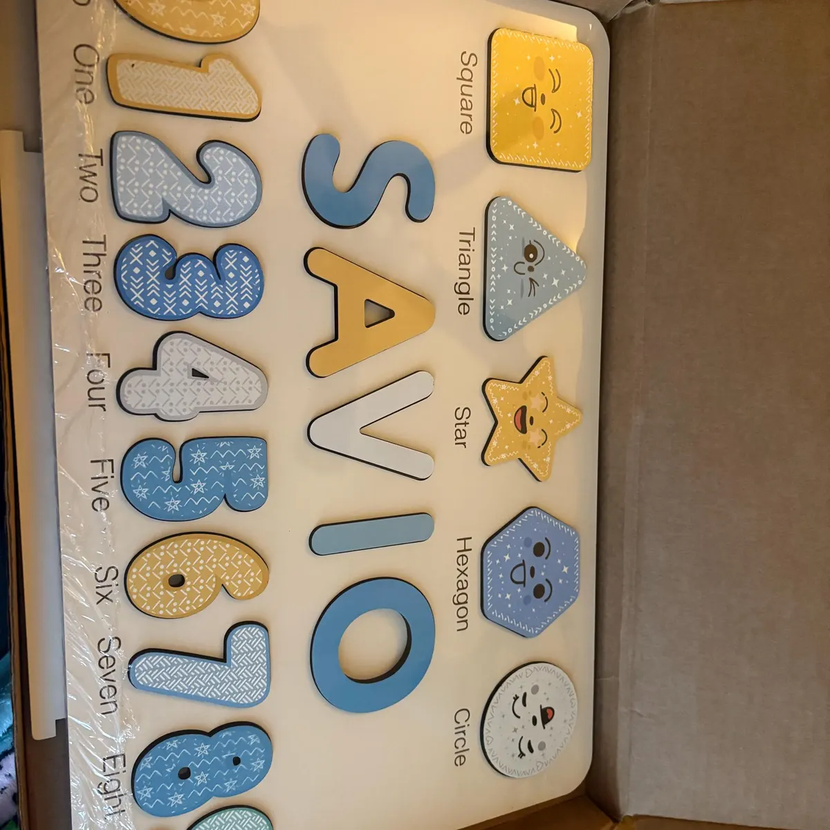 Shapes & Numbers – Wooden Montessori Name Puzzle photo review