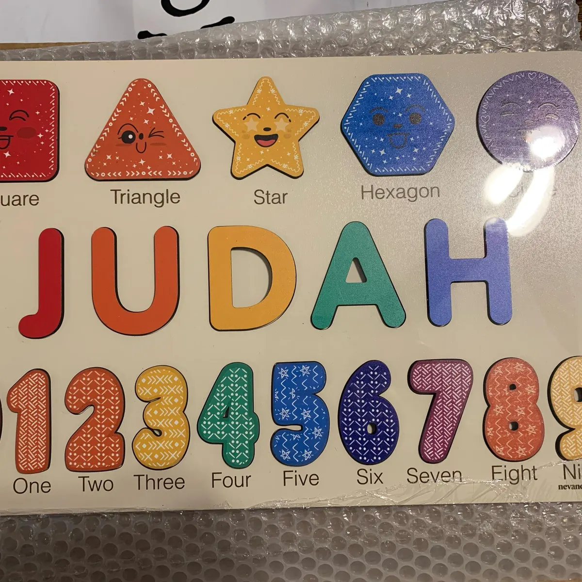 Shapes & Numbers – Wooden Montessori Name Puzzle photo review