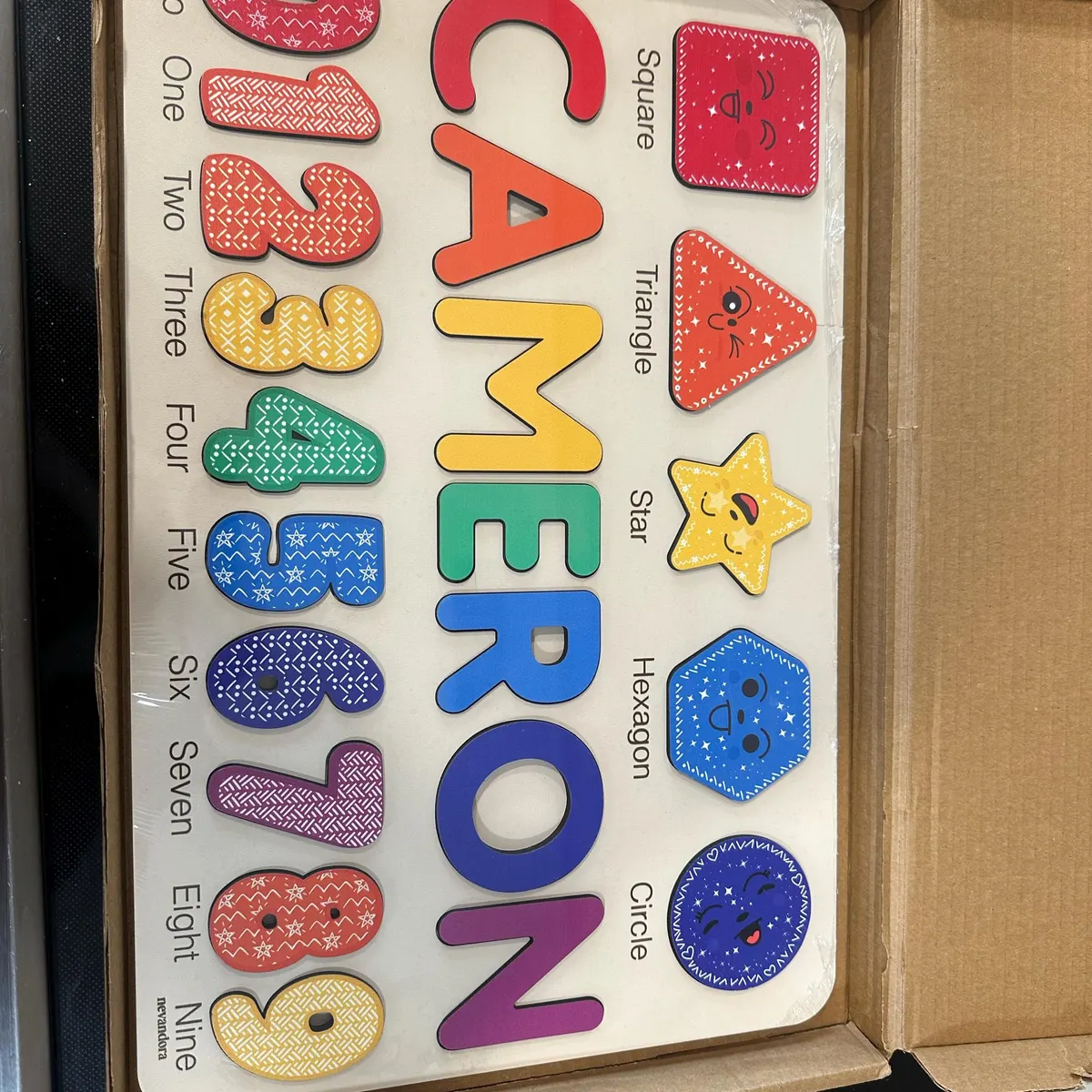 Shapes & Numbers – Wooden Montessori Name Puzzle photo review