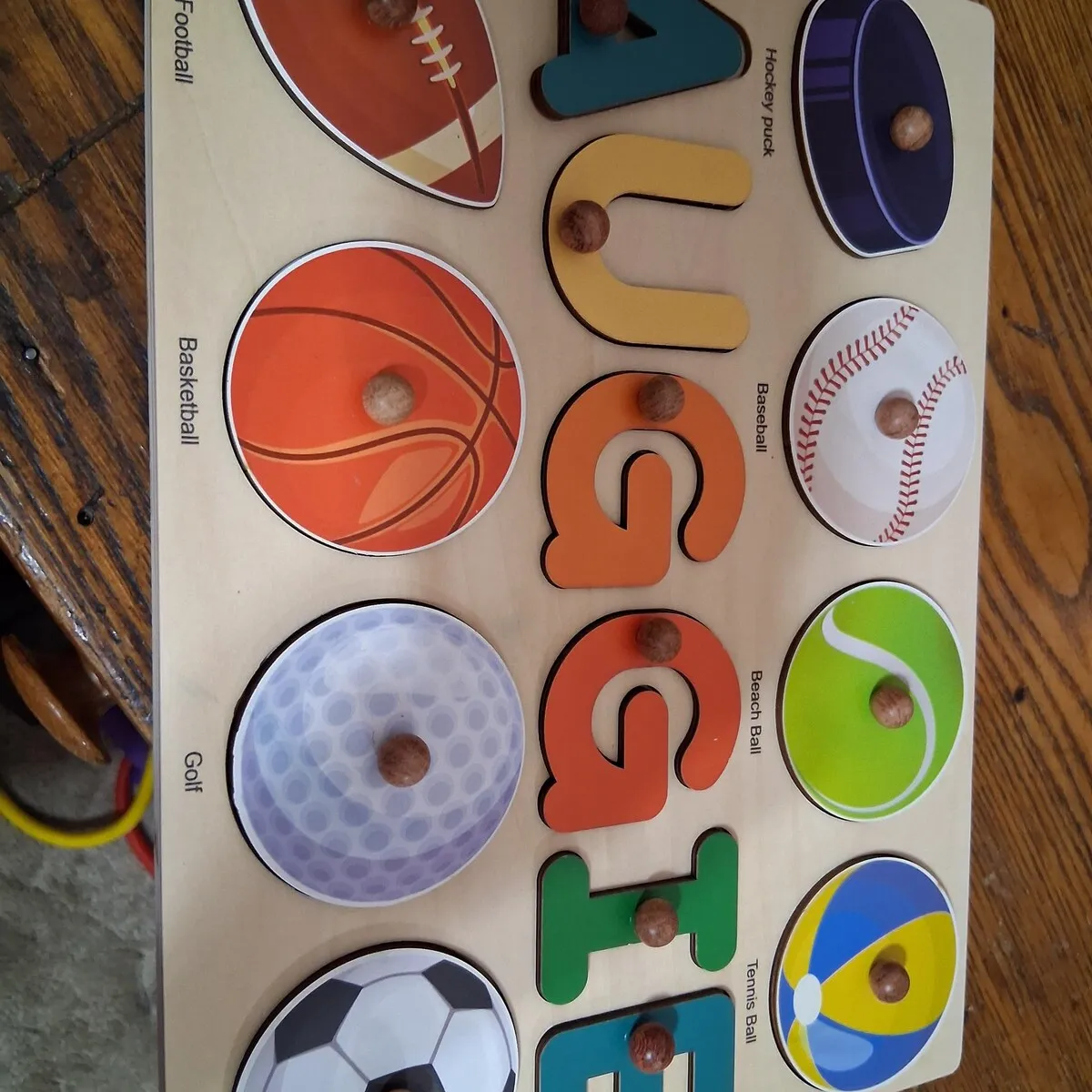 Sports Theme - Wooden Montessori Name Puzzle photo review