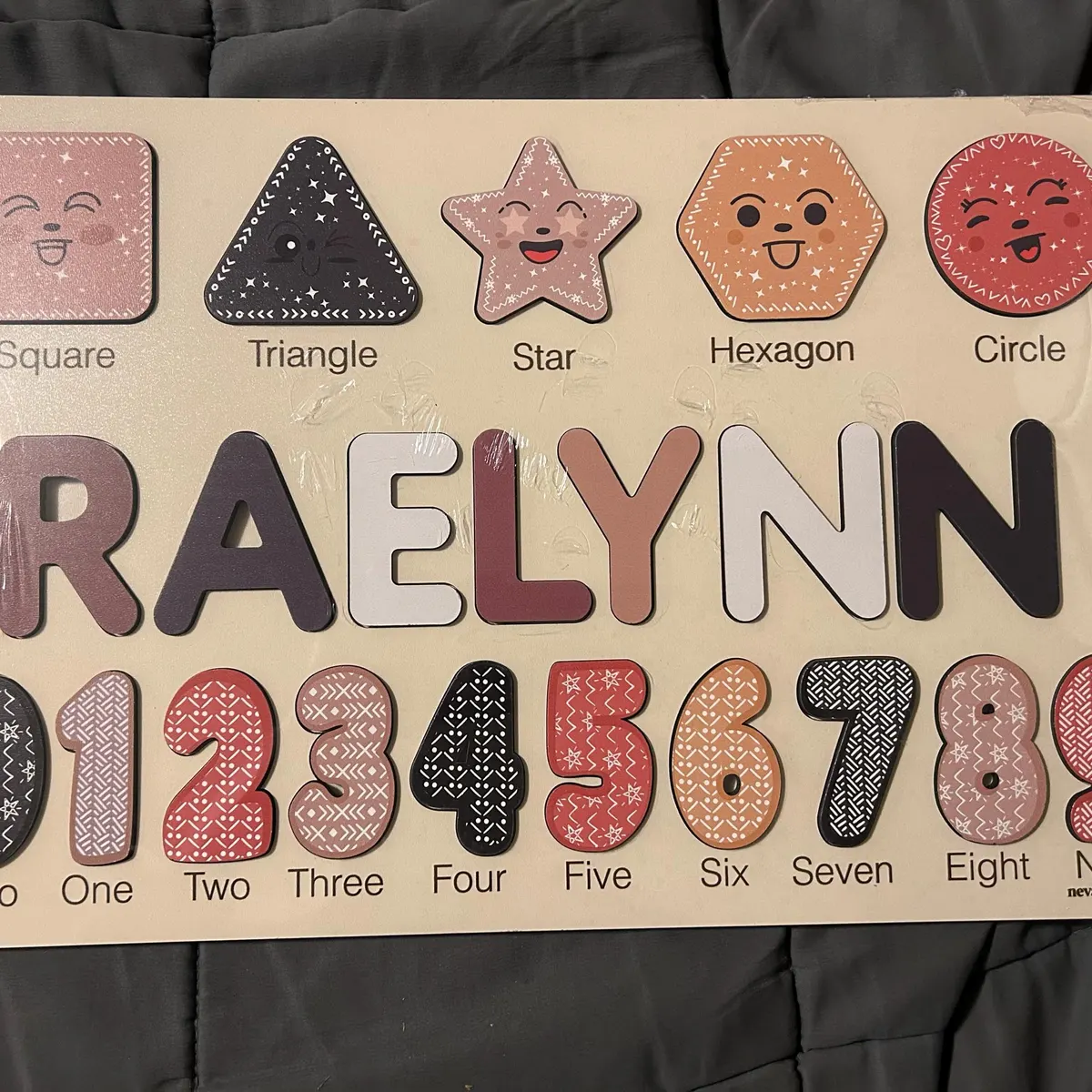 Shapes & Numbers – Wooden Montessori Name Puzzle photo review