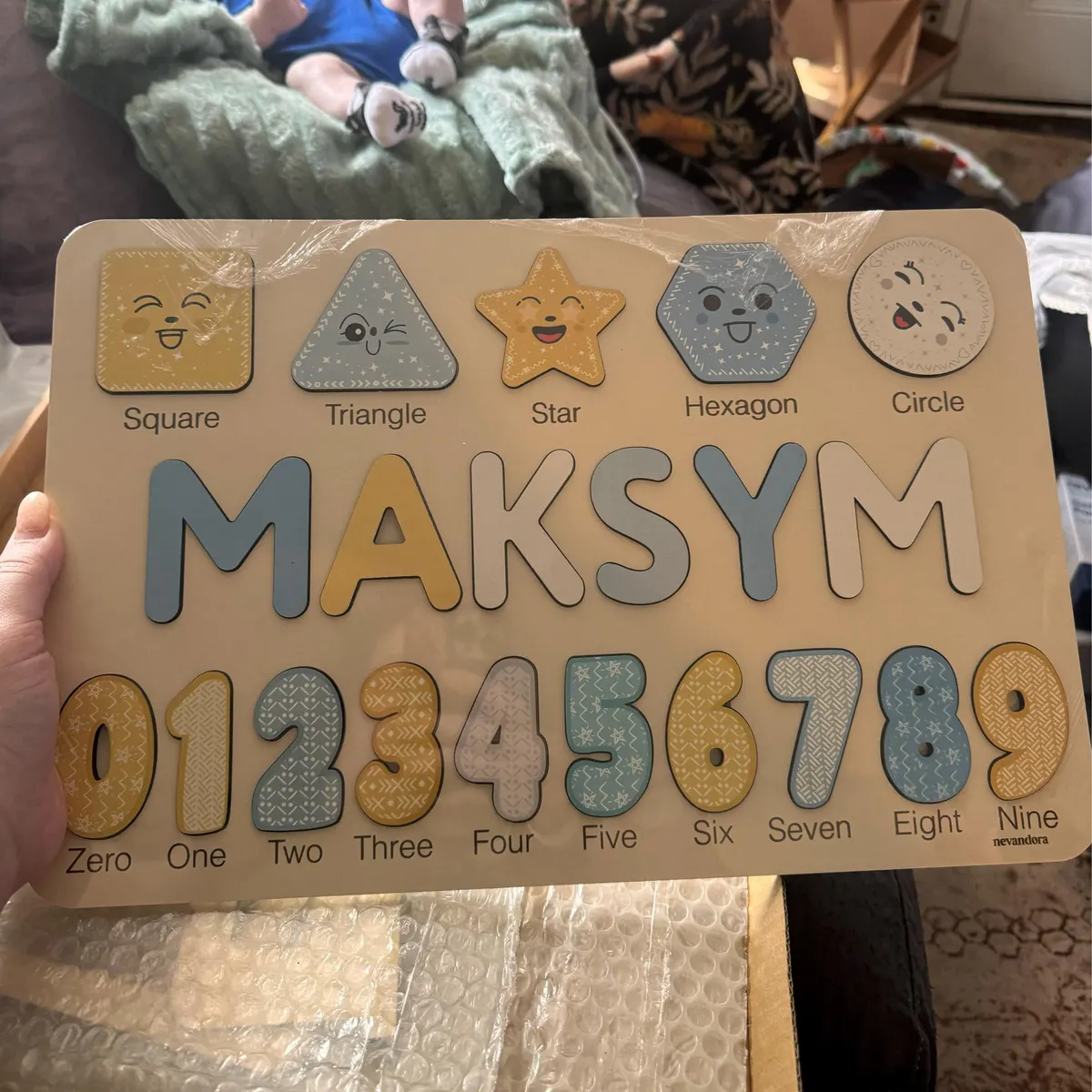 Shapes & Numbers – Wooden Montessori Name Puzzle photo review