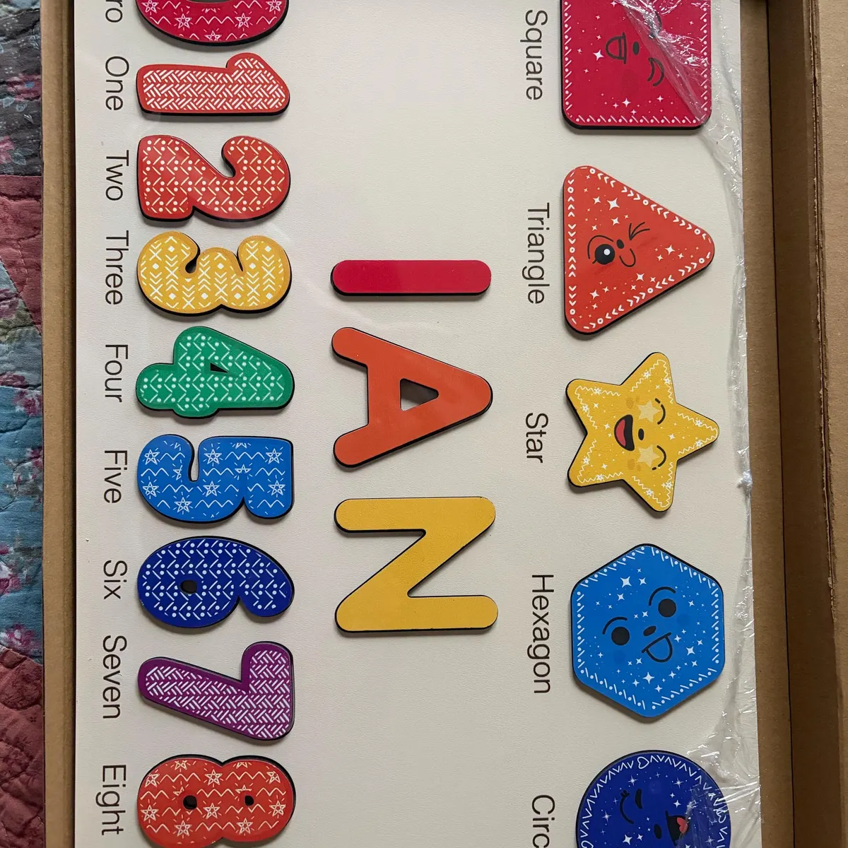 Shapes & Numbers – Wooden Montessori Name Puzzle photo review