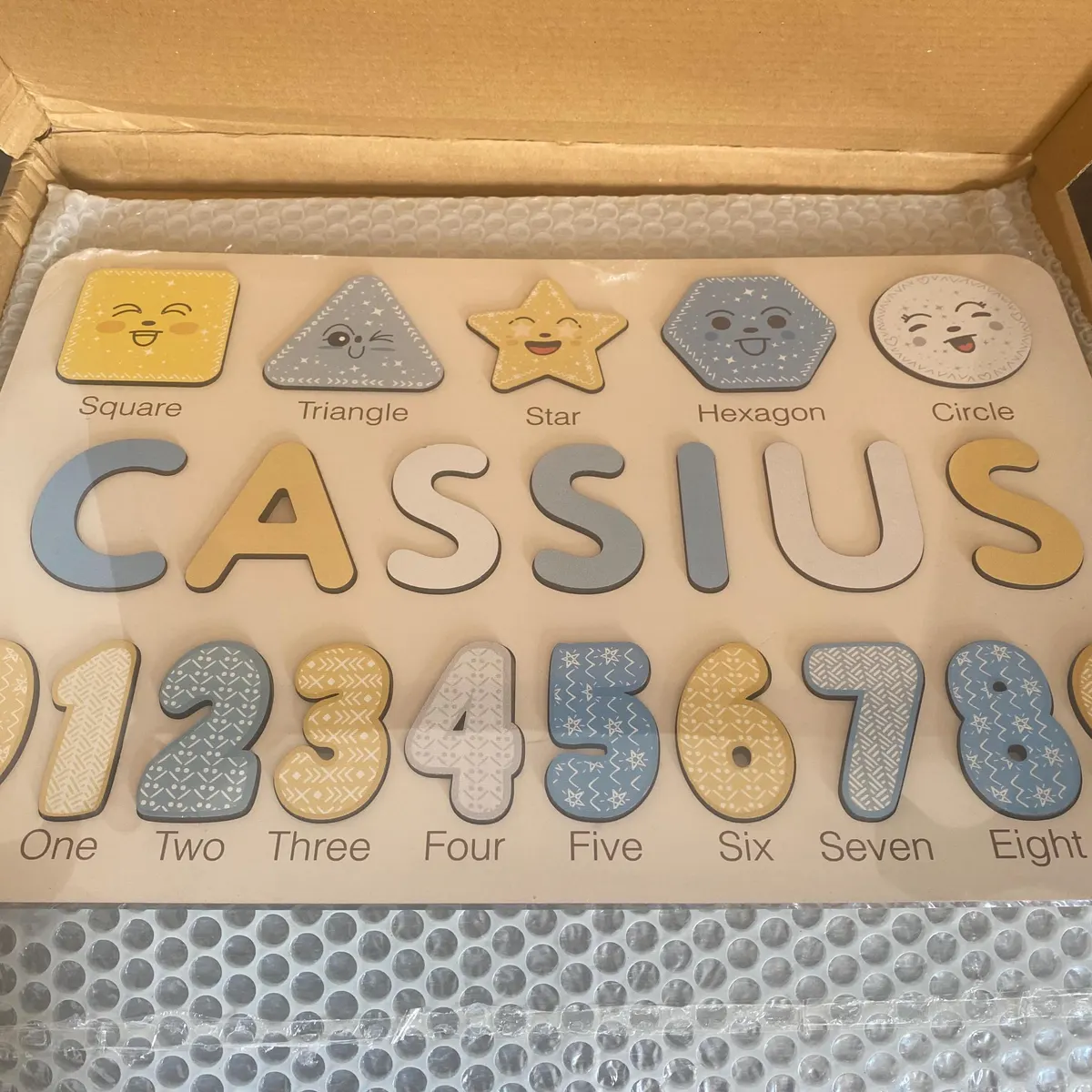 Shapes & Numbers – Wooden Montessori Name Puzzle photo review