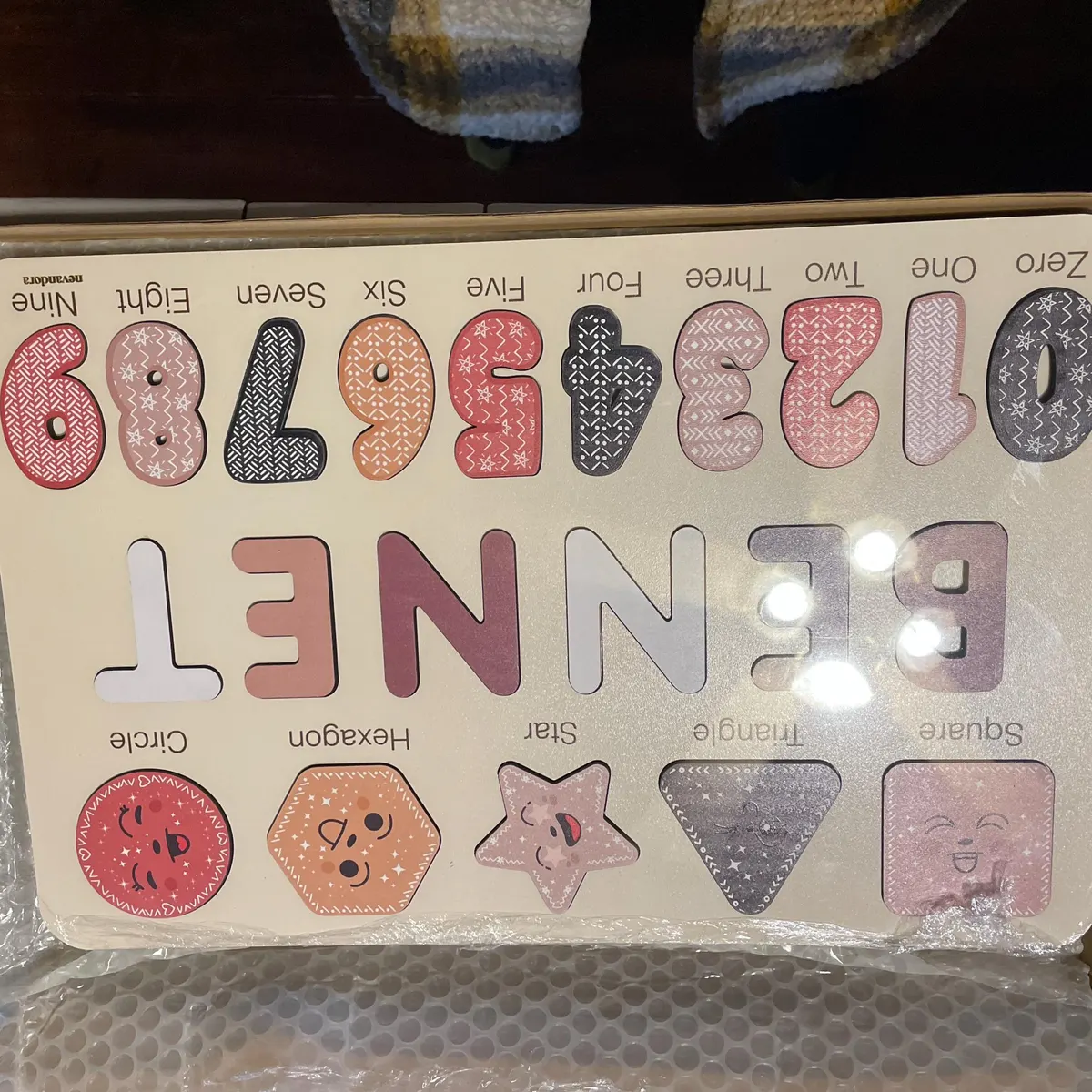 Shapes & Numbers – Wooden Montessori Name Puzzle photo review