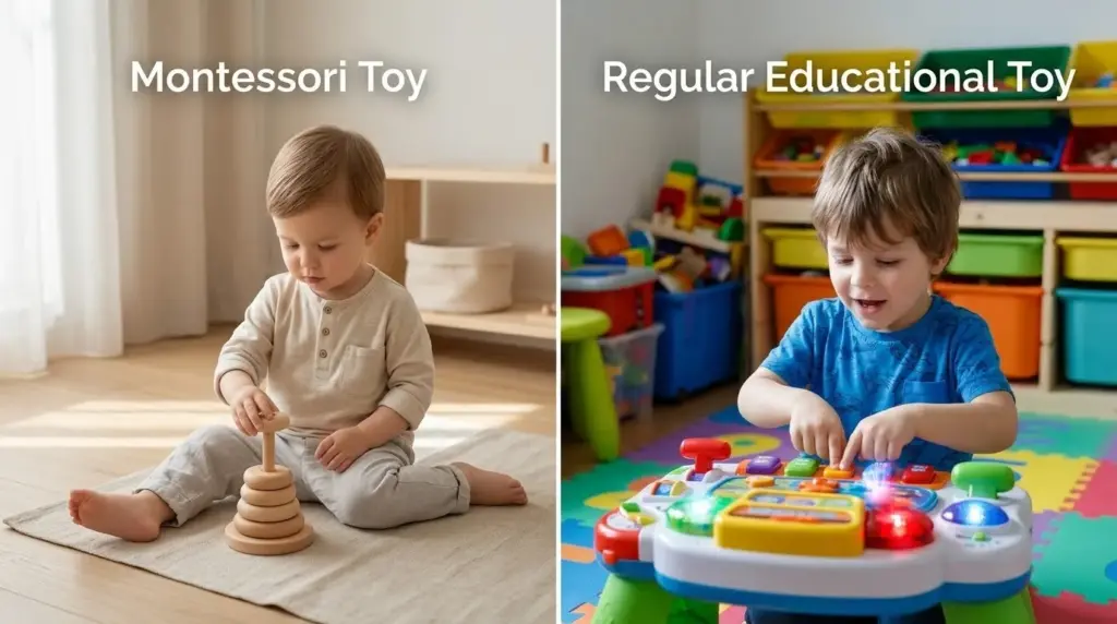 compare montessori toy vs regular educational toy