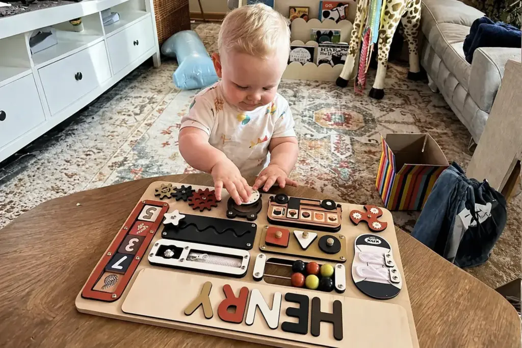 fine motor skill development through busy board play