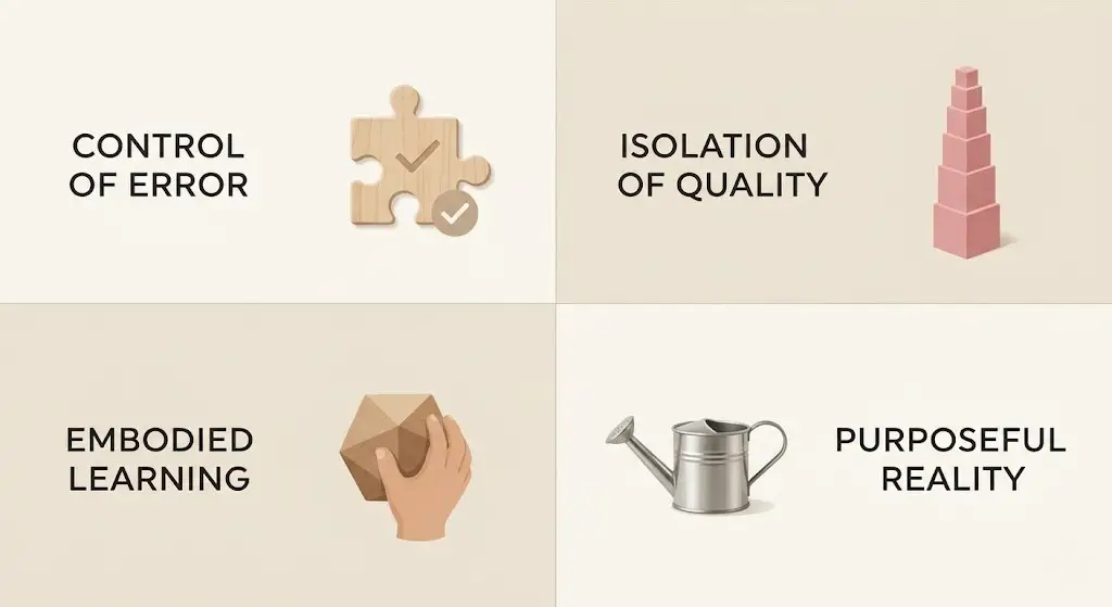 montessori toy design principles infographic
