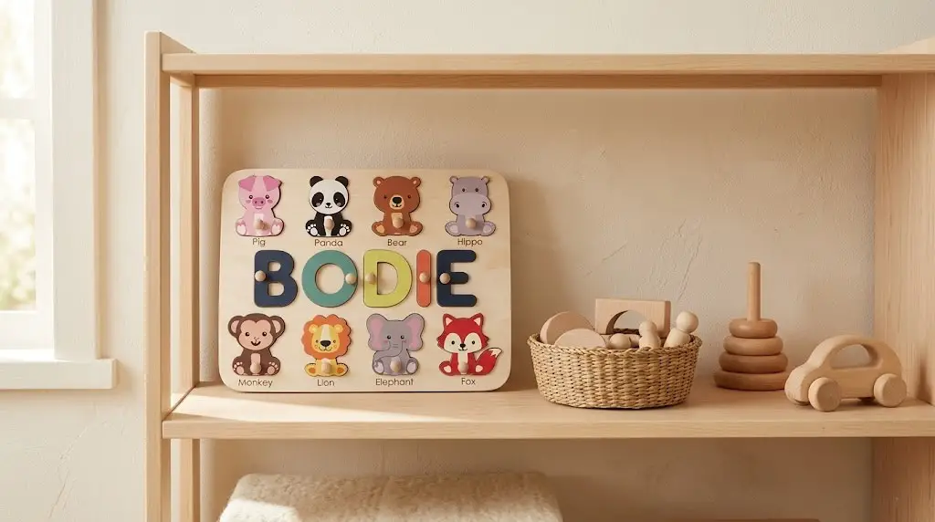 montessori toy shelf set up