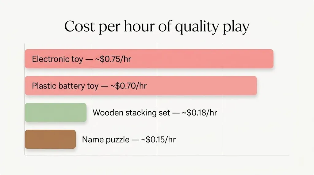 montessori toys cost per hour value chart