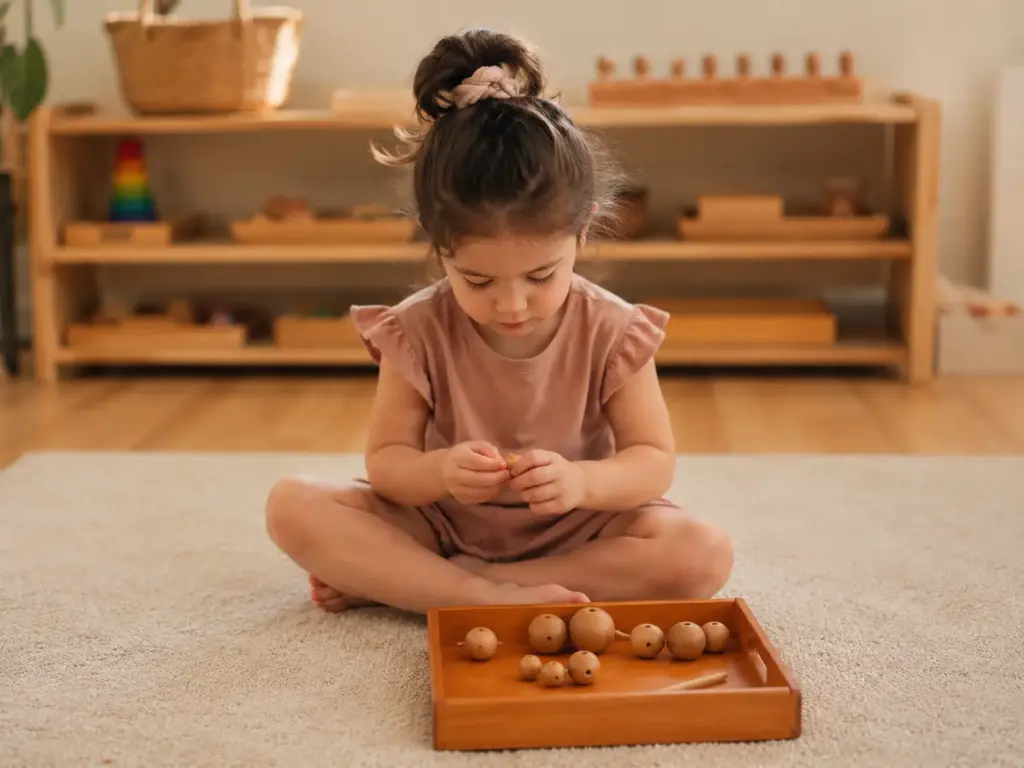 montessori child focused play shelf