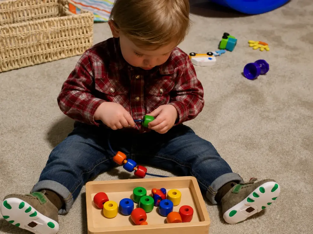 montessori threading beads 27 months