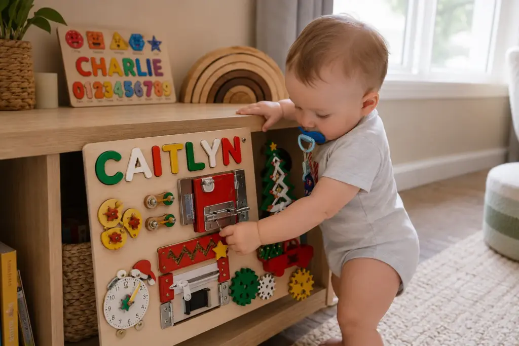 montessori toddler busy board 12 18 months independence shelf