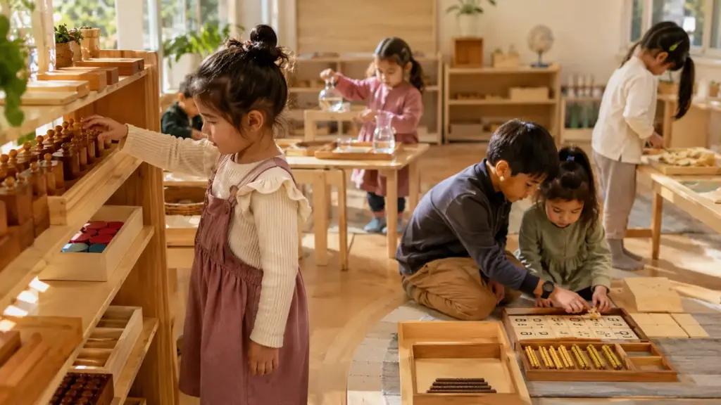 montessori vs traditional 7 dimensions developmental impact