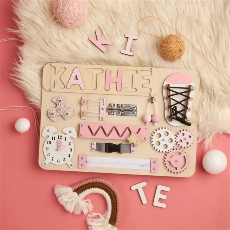 customizable montessori busy board tmt02 pastel girl
