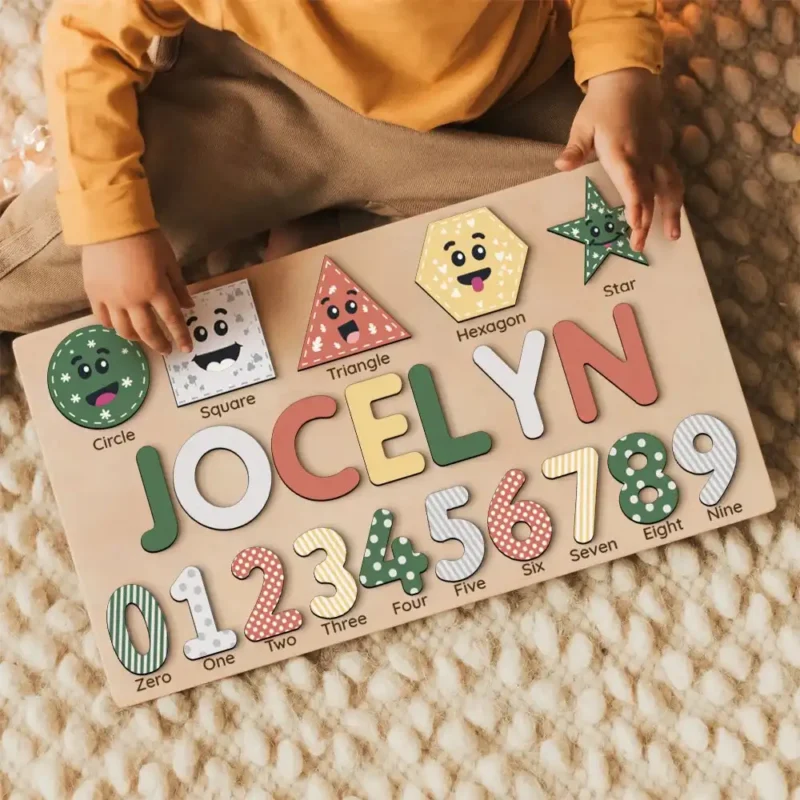 montessori number and shape name puzzle rainbow color