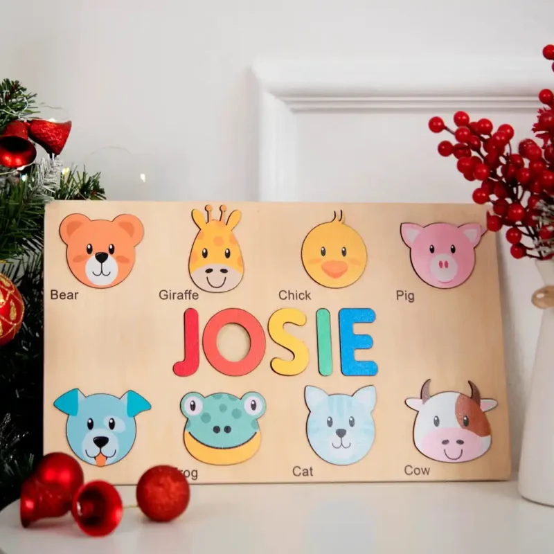 montessori personalized name puzzle rainbow color