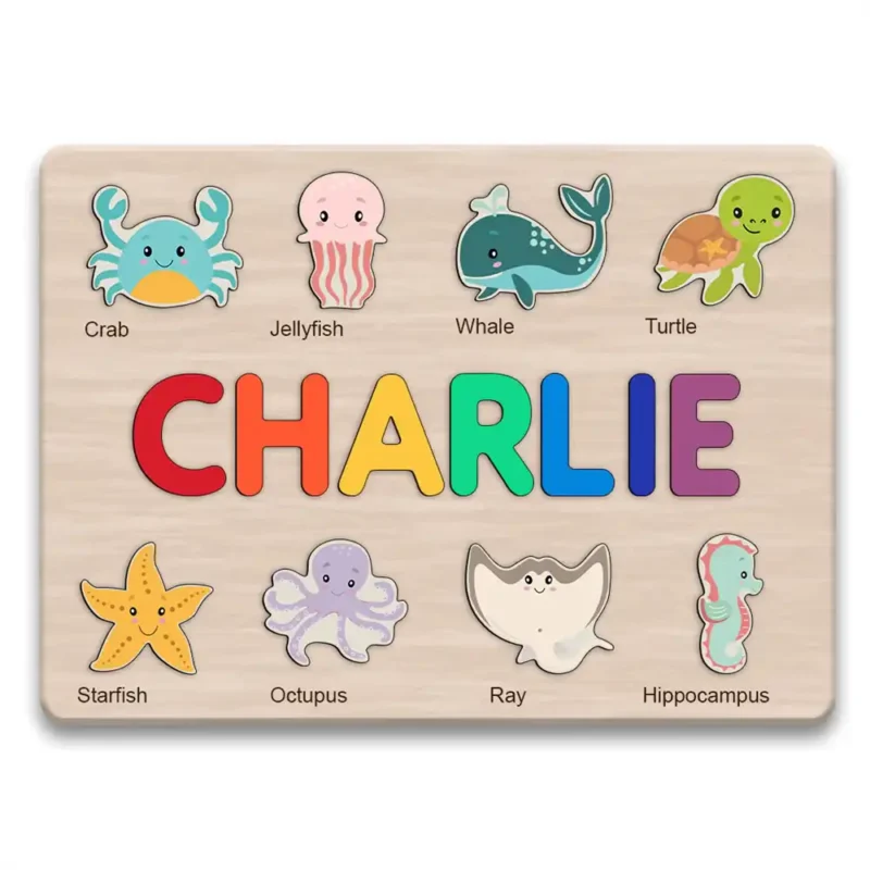 montessori sea animals name puzzle 5