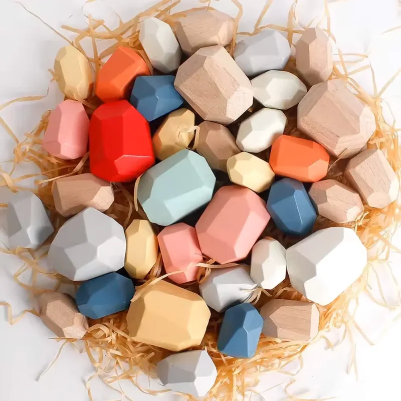Montessori Wooden Sorting Stacking Stones 2
