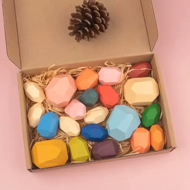 Montessori Wooden Sorting Stacking Stones 3