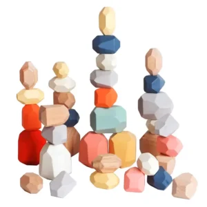 Montessori Wooden Sorting Stacking Stones