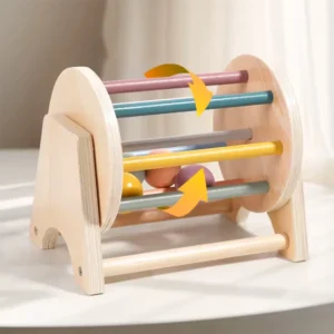 Montessori Spinning Rainbow Drum with Balls