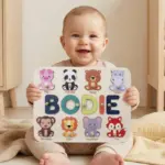 animals wooden montessori name puzzle