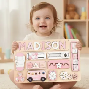 bus adventure wooden montessori busy board hero image