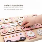 bus adventure wooden montessori busy board safe sustainable