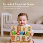 christian wooden montessori name puzzle portable thoughtful design