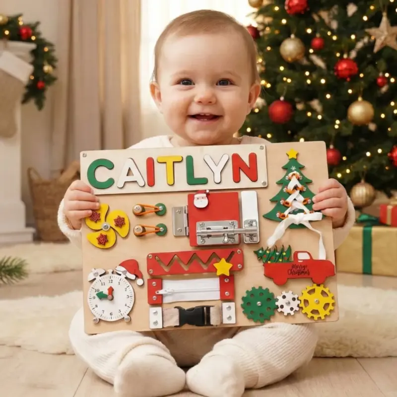 christmas-magic-wooden-montessori-busy-board christmas magic wooden montessori busy board