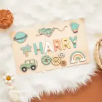 dino adventure wooden montessori busy board 2