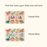 dinosaur wooden montessori name puzzle choose color