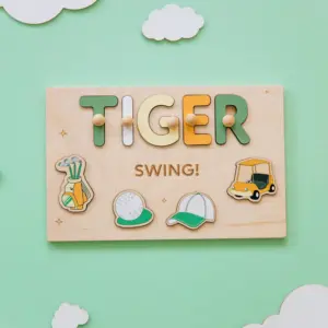 golf wooden montessori name puzzle
