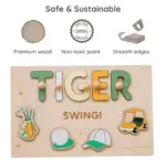 golf wooden montessori name puzzle safe sustainable