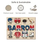 hockey wooden montessori name puzzle safe sustainable