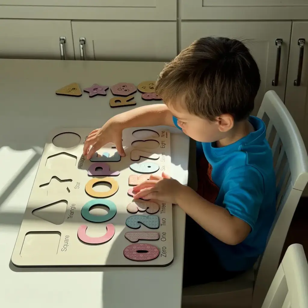 child with a name puzzle