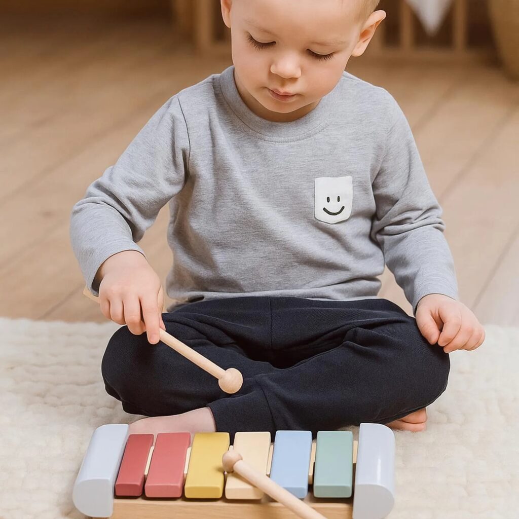 montessori pastel wooden xylophone 4