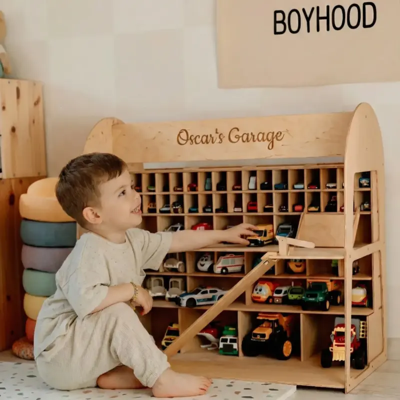 montessori toy car garage 2