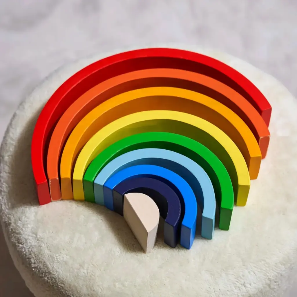 montessori wooden rainbow stacker 2