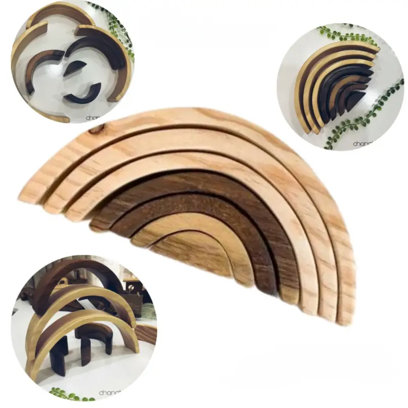 montessori wooden rainbow stacker final 4