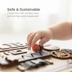 personalized name wooden montessori busy board safe sustainable