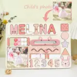 photo name wooden montessori busy board
