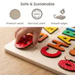 rainbow wooden montessori name puzzle safe sustainable