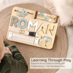 roller wooden montessori busy board learning through play